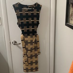 Multi color polyester work dress